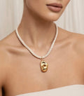 Collar trenzado crema