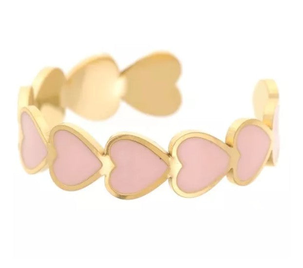 Anillo corazón rosa