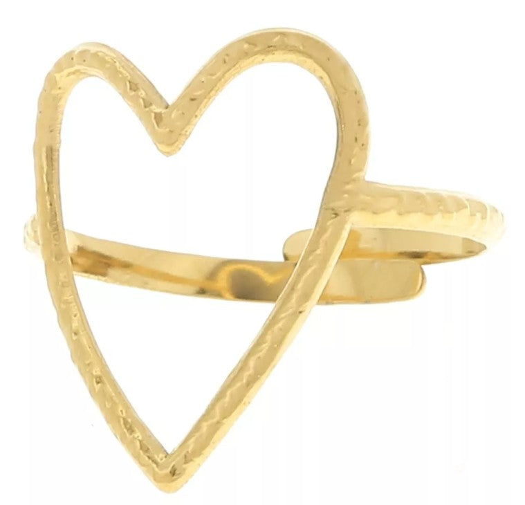 Anillo corazón ajustable