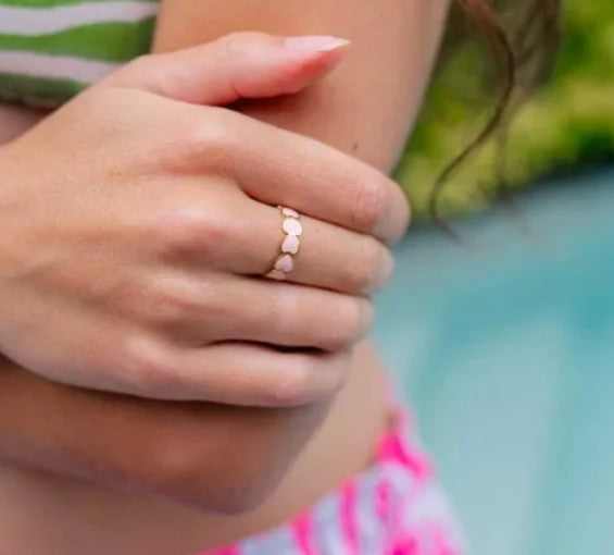 Anillo corazón rosa