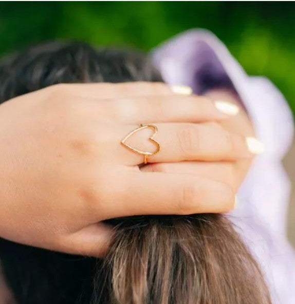 Anillo corazón ajustable