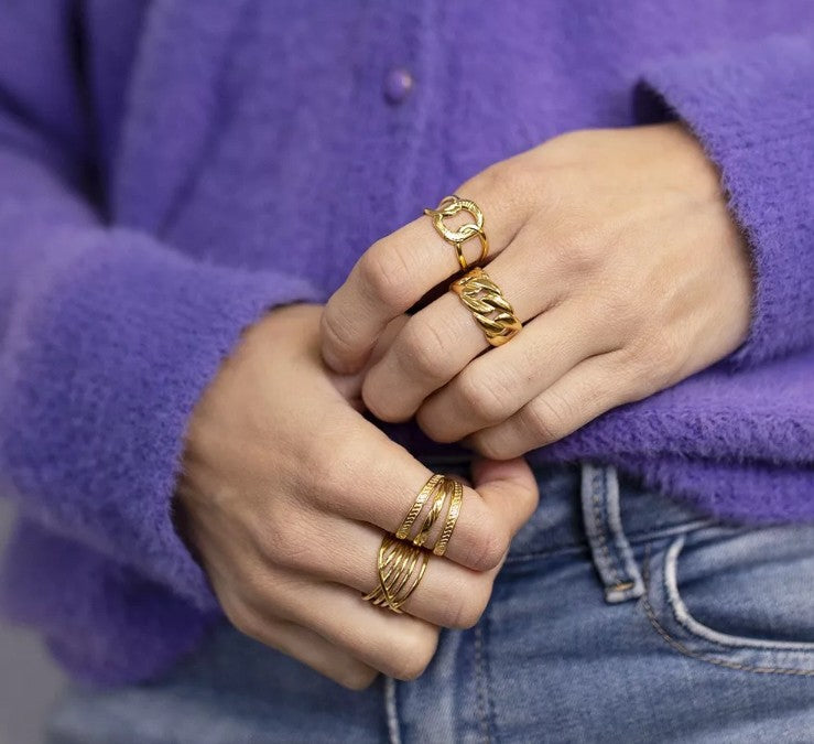 Anillo eslabón bordado
